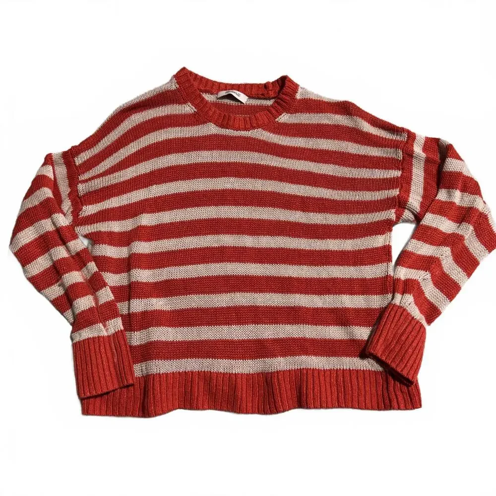 Madewell Red Nautical Striped Women's Sweater, Coastal Chic, Medium‎